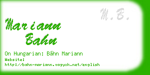 mariann bahn business card